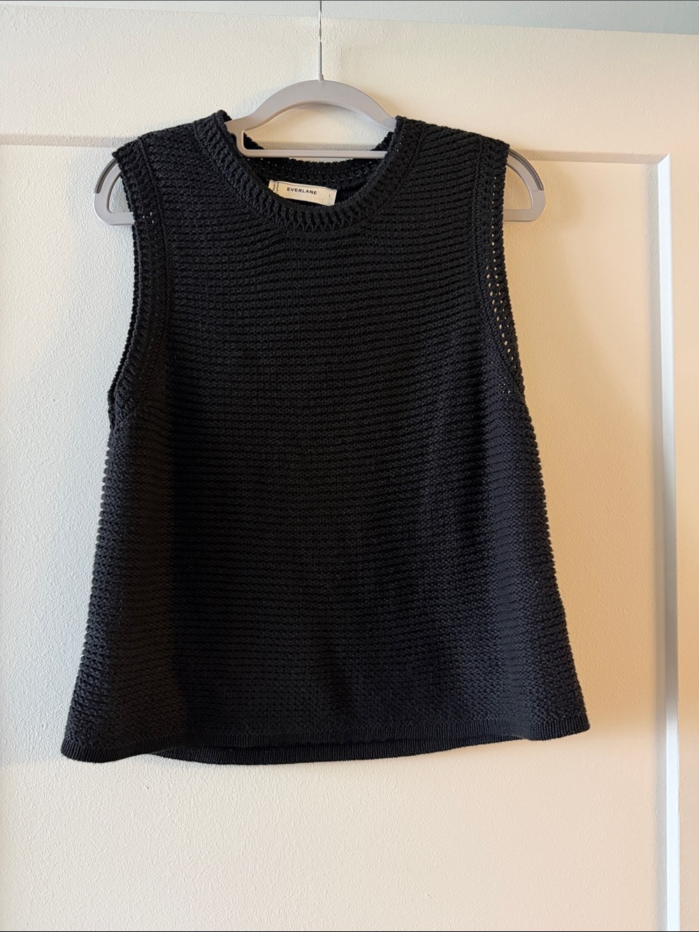 Everlane Black Textured Knit Tank Top